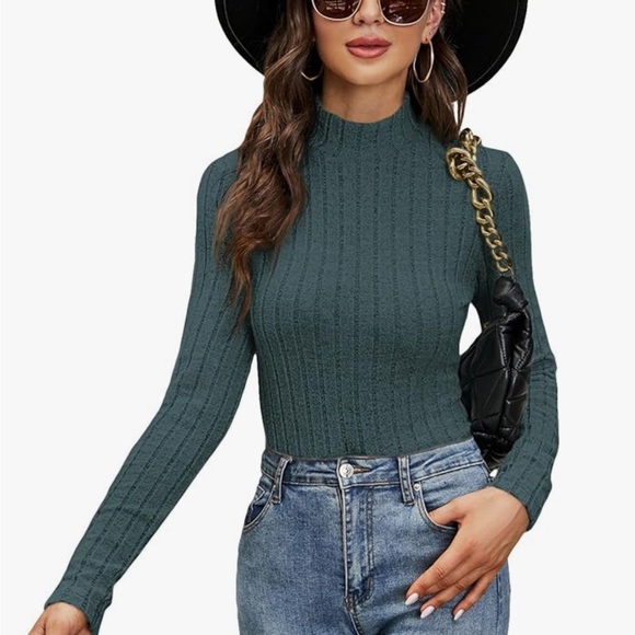 Mock Neck Ribbed Knit Sweater *NEW* - Picture 6 of 11